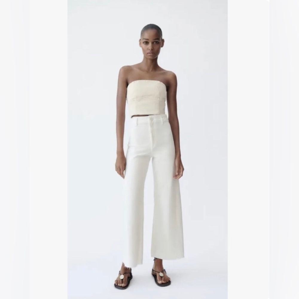 ZARA High Waisted ZW Marine Sailor Jeans Size 6